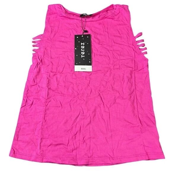 Zara Terez Hot Pink Slitted Pit Sleeveless Streetwear Tank Top Coverup Small - Picture 1 of 6